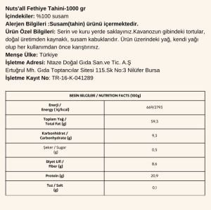 Coğrafi İşaretli Fethiye Tahini –280 gr (Çifte Kavrulmuş)