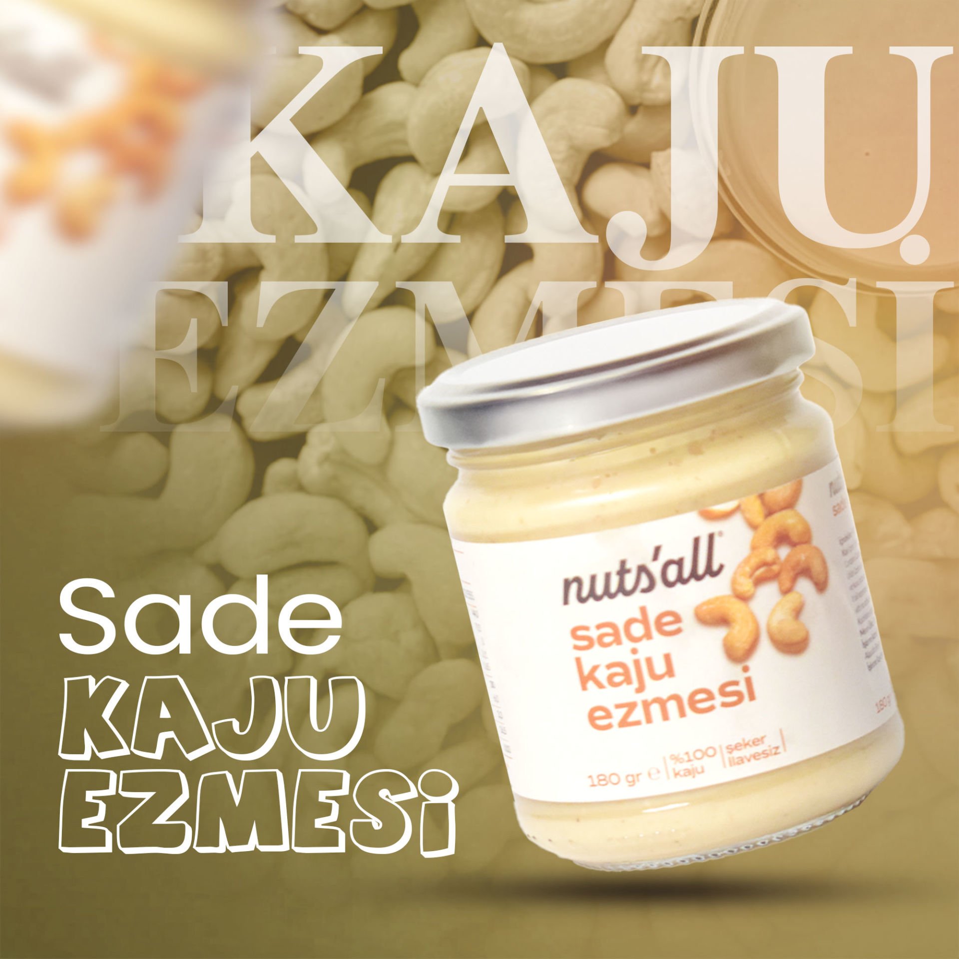 Nuts’all Sade Kaju Ezmesi - 180 gr