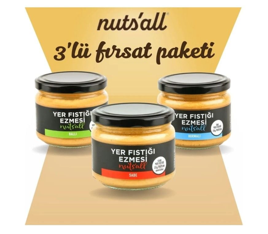 Nuts'all Fıstık Ezmesi 3'lü Fırsat Paketi