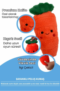 Tombik Havuç Peluş Köpek Oyuncağı