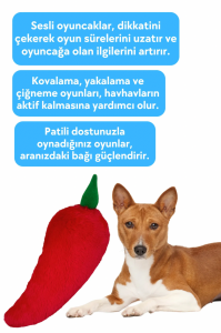 Tombik Biber Köpek Oyuncağı Kırmızı Renkli Vikvik Sesli Peluş Köpek Oyuncağı Köpek Uyku Arkadaşı